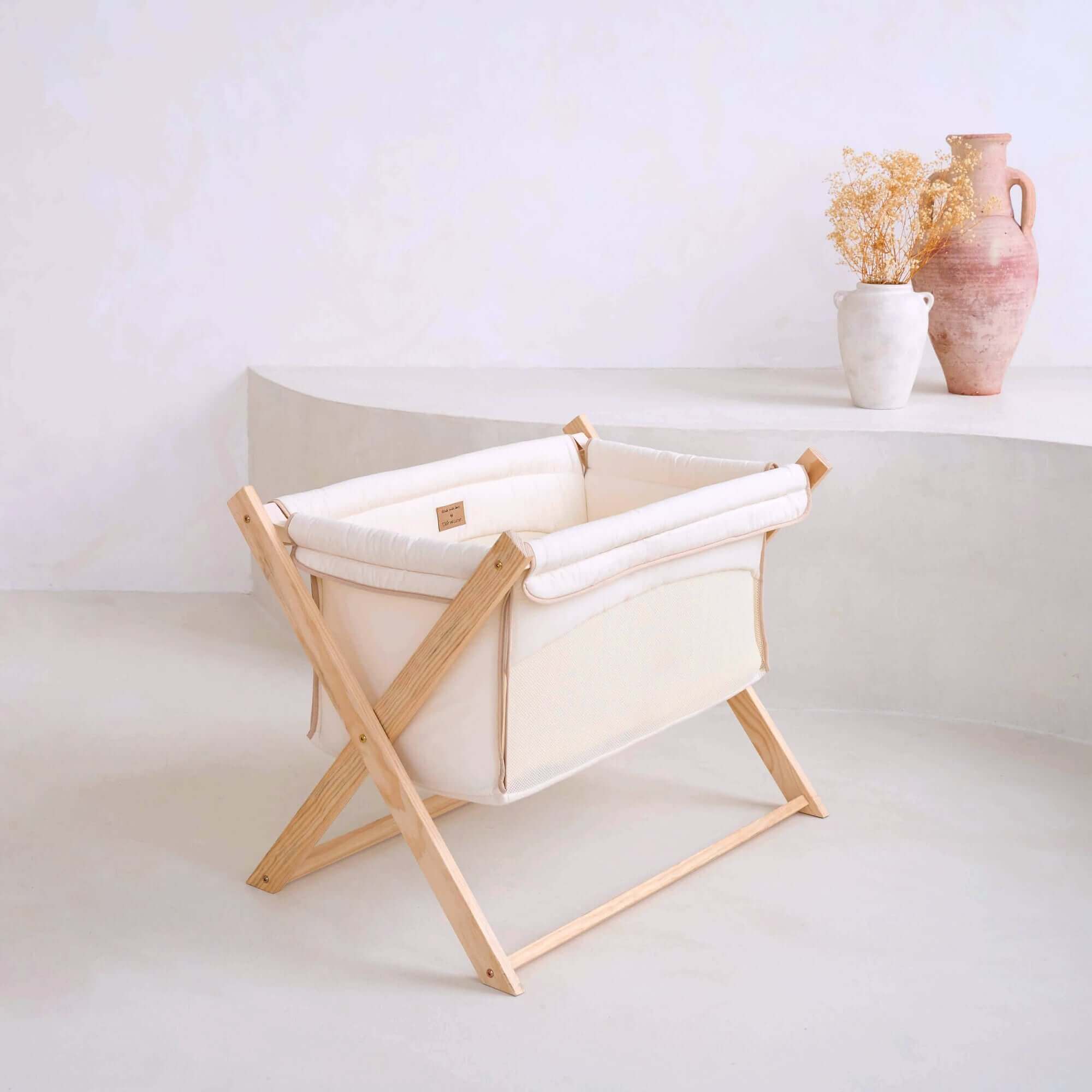 Cream Organic Breathable Folding Travel Cot | Top 8 Spring Baby Essentials - Buying Guide | Spring Summer Baby Essentials - Clair de Lune UK