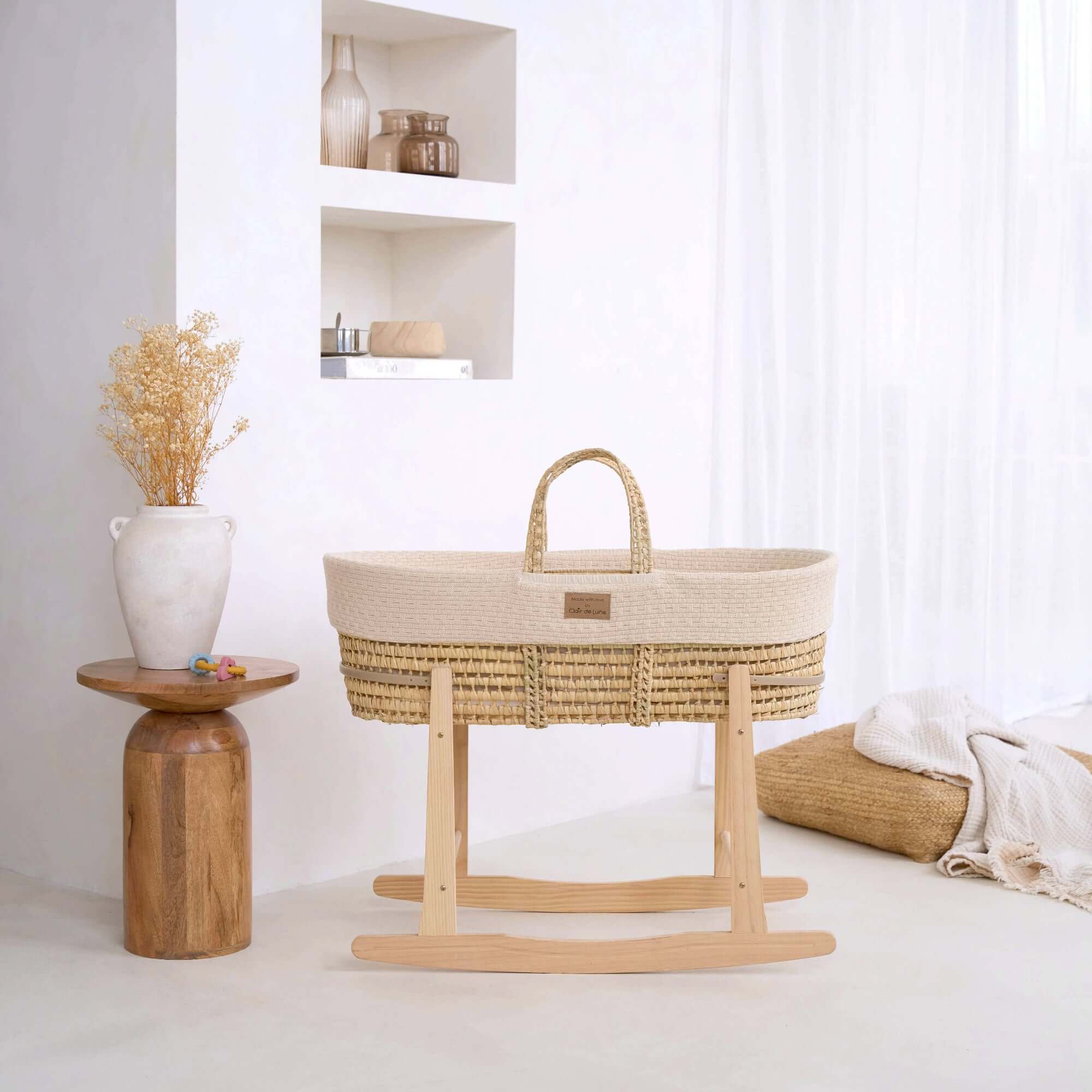 Clair de Lune Organic Knitted Palm Moses Basket | Platinum Retailer of the Year 2026