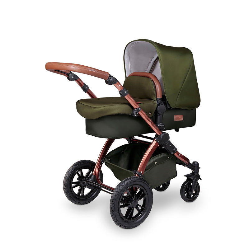 The side of the carrycot from the Woodland Green Ickle Bubba Stomp V4 2 in 1 Pushchair & Carrycot | Pushchairs and Travel Systems | Baby & Kid Travel - Clair de Lune UK