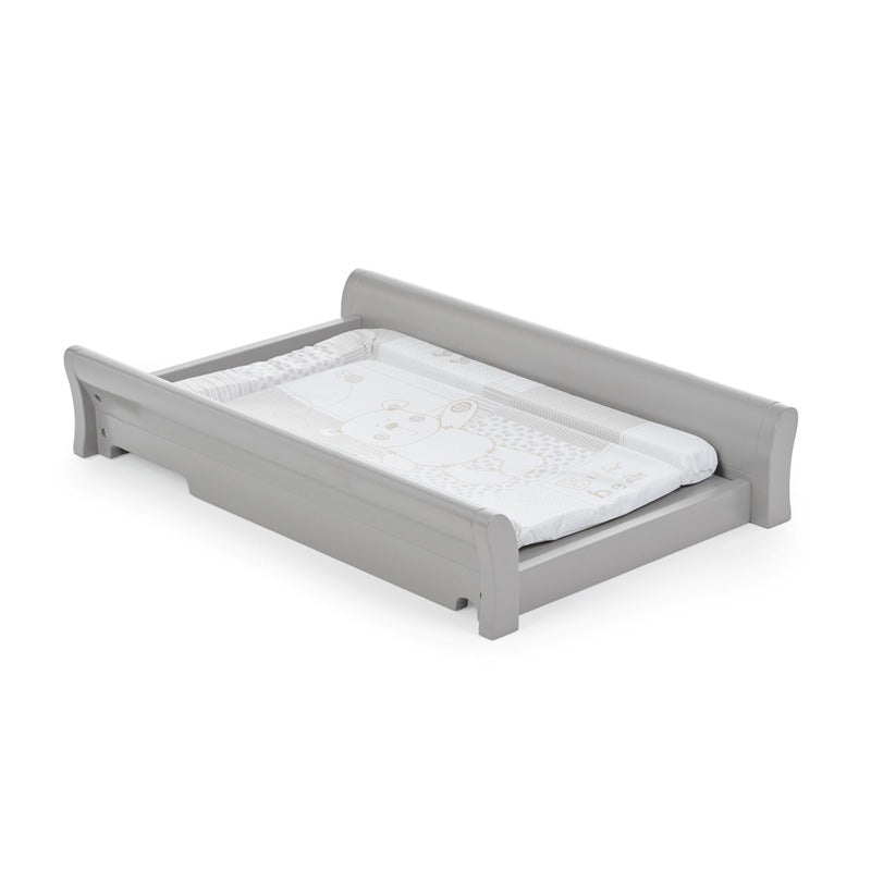 Warm Grey Obaby Stamford Sleigh Cot Top Changer | Baby Changing Units, Tables & Cot Top Changers | Baby Bath Time - Clair de Lune UK