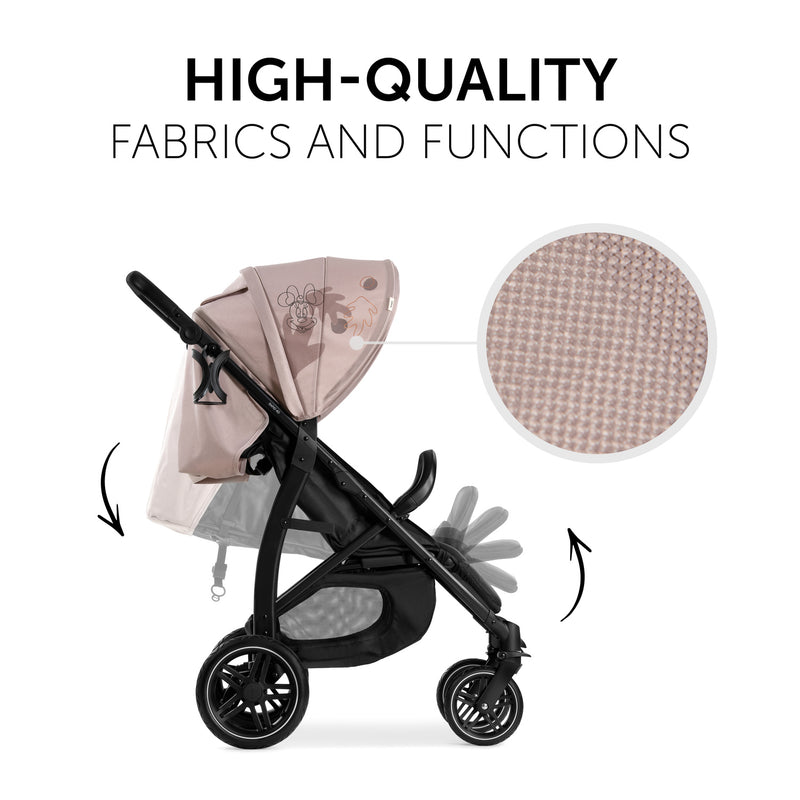The adjustable back of the Minnie Mouse Rose Hauck Rapid 4D Pushchair | Strollers | Pushchairs, Carrycots & Car Seats Baby | Travel Essentials - Clair de Lune UK
