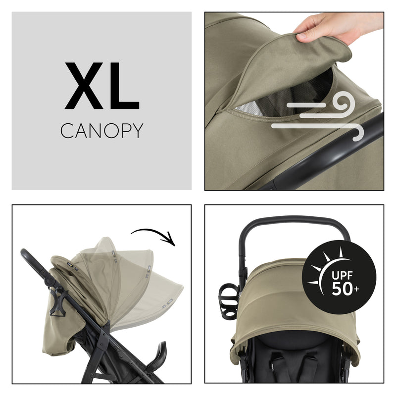 The adjustable elements of the Green Hauck Rapid 4D Pushchair | Strollers | Pushchairs, Carrycots & Car Seats Baby | Travel Essentials - Clair de Lune UK