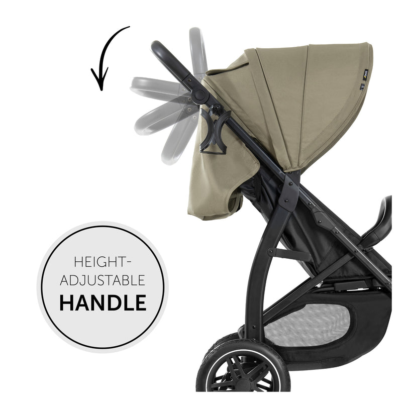 The adjustable push handle of the Green Hauck Rapid 4D Pushchair | Strollers | Pushchairs, Carrycots & Car Seats Baby | Travel Essentials - Clair de Lune UK