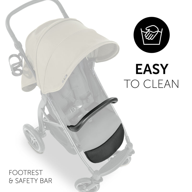 The footrest and safety bar of the Green Hauck Rapid 4D Pushchair | Strollers | Pushchairs, Carrycots & Car Seats Baby | Travel Essentials - Clair de Lune UK
