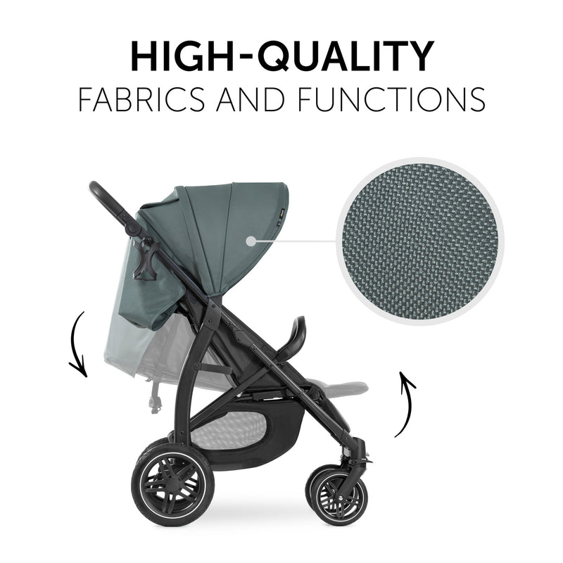 The adjustable back of the Duck Egg Grey Hauck Rapid 4D Pushchair | Strollers | Pushchairs, Carrycots & Car Seats Baby | Travel Essentials - Clair de Lune UK