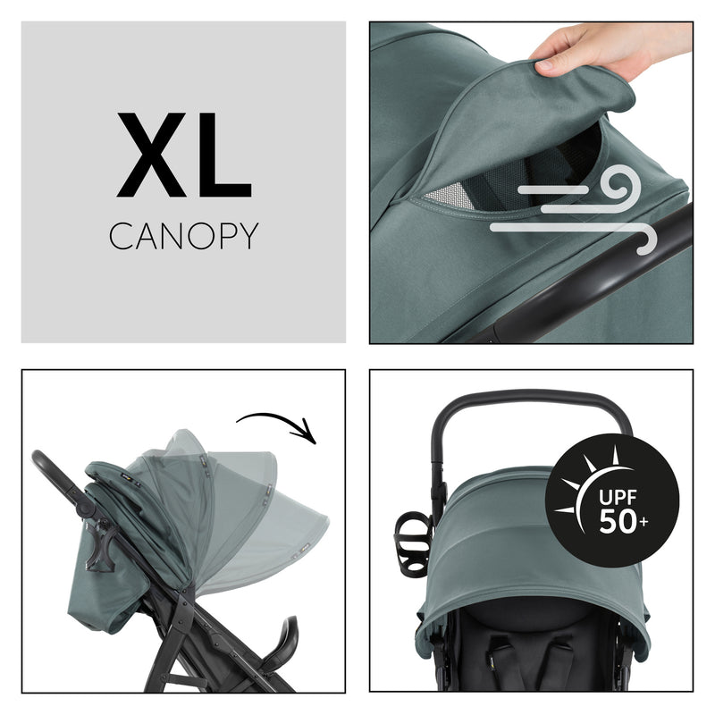 The adjustable elements of the Duck Egg Grey Hauck Rapid 4D Pushchair | Strollers | Pushchairs, Carrycots & Car Seats Baby | Travel Essentials - Clair de Lune UK