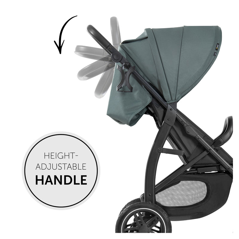The adjustable push handle of the Duck Egg Grey Hauck Rapid 4D Pushchair | Strollers | Pushchairs, Carrycots & Car Seats Baby | Travel Essentials - Clair de Lune UK