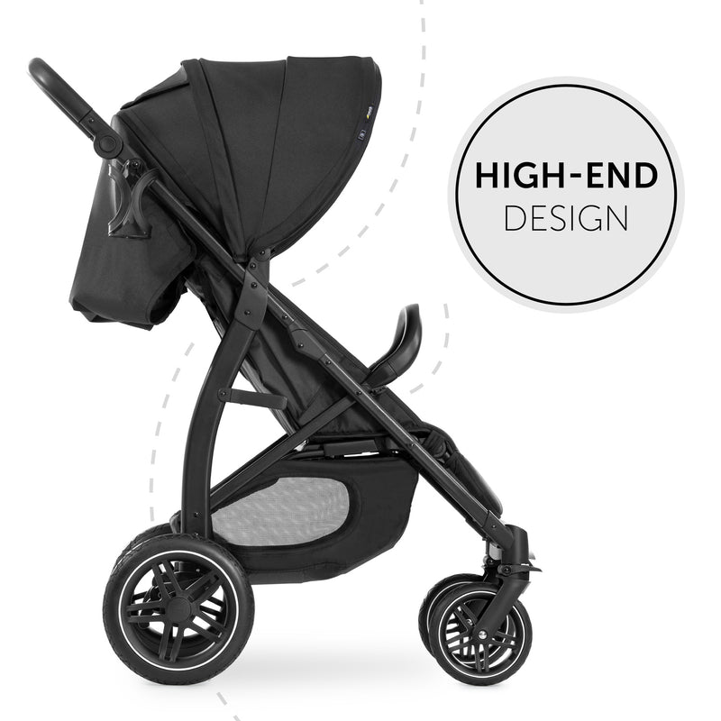 The side of the Black Hauck Rapid 4D Pushchair | Strollers | Pushchairs, Carrycots & Car Seats Baby | Travel Essentials - Clair de Lune UK