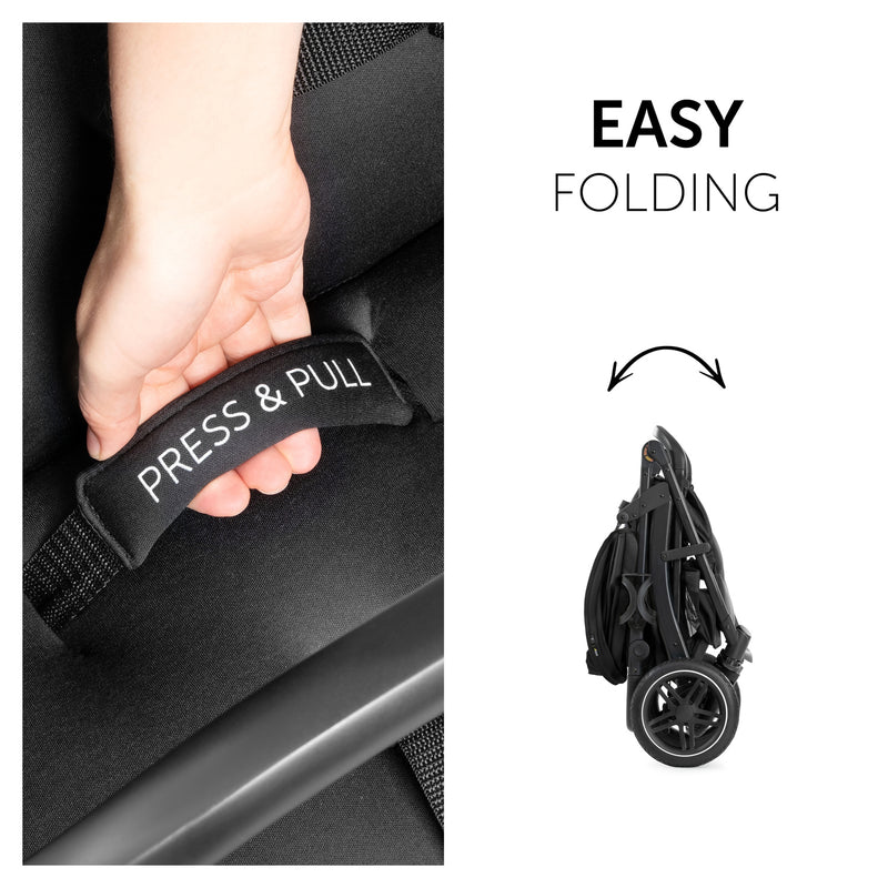 Folded Black Hauck Rapid 4D Pushchair | Strollers | Pushchairs, Carrycots & Car Seats Baby | Travel Essentials - Clair de Lune UK