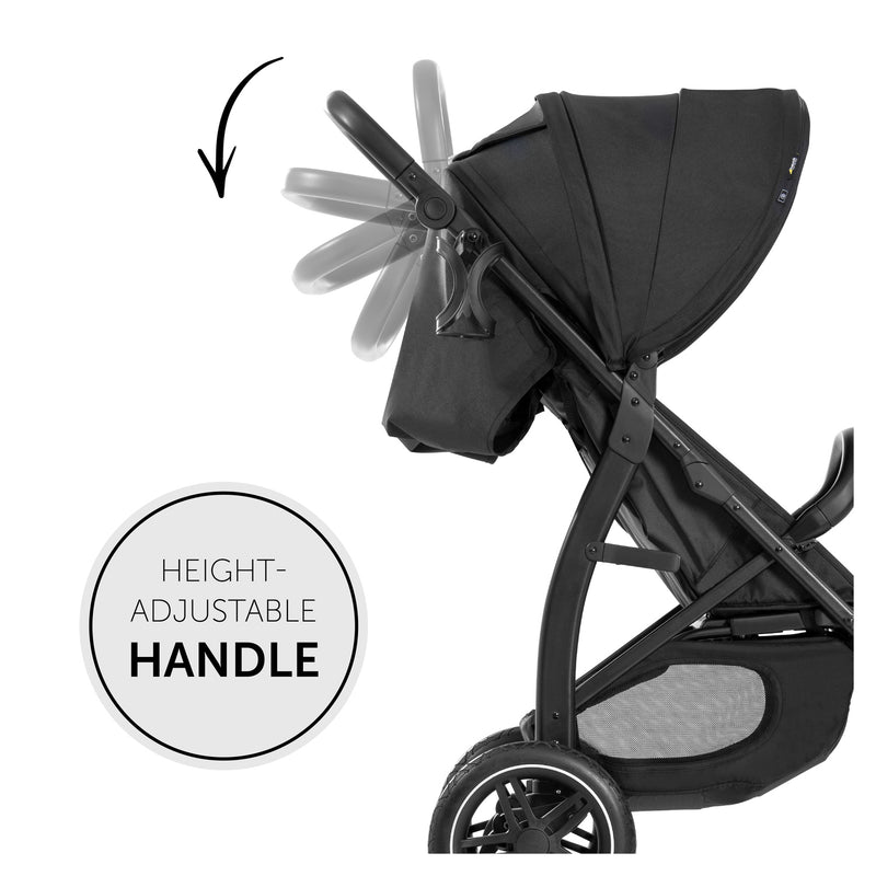 The adjustable push handle of the Black Hauck Rapid 4D Pushchair | Strollers | Pushchairs, Carrycots & Car Seats Baby | Travel Essentials - Clair de Lune UK