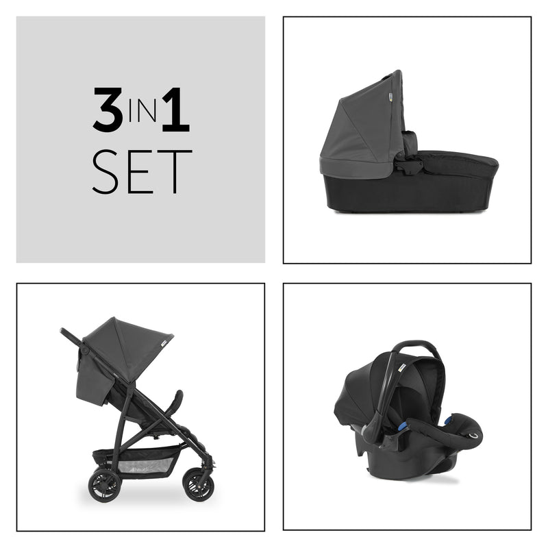 What's included in the Hauck Rapid 4 Trio Travel System in Grey | Buggies, Strollers & Pushchairs | Travel With Baby - Clair de Lune UK