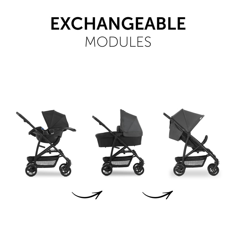 Three ways to pair the pushchair chassis from the Hauck Rapid 4 Trio Travel System in Grey | Buggies, Strollers & Pushchairs | Travel With Baby - Clair de Lune UK