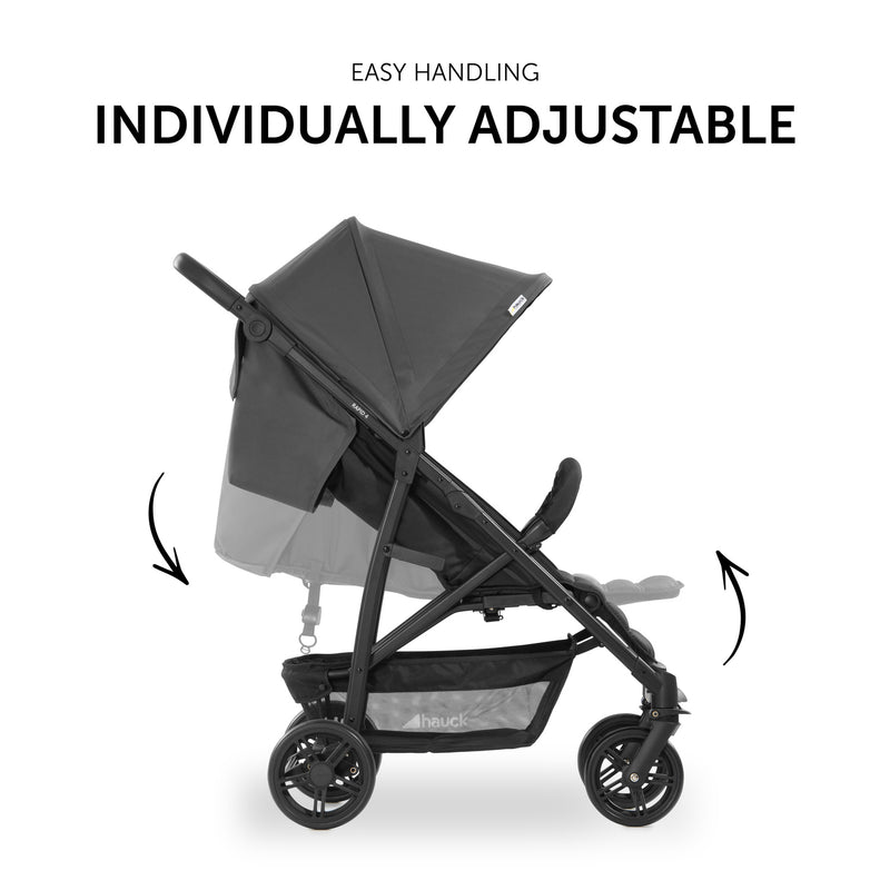 The pushchair's back of the Hauck Rapid 4 Trio Travel System in Grey | Buggies, Strollers & Pushchairs | Travel With Baby - Clair de Lune UK