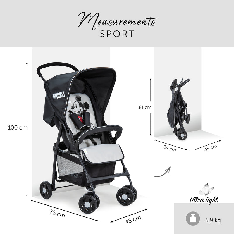 The dimensions of the Mickey Stars Hauck Disney Sport Pushchair | Strollers, Pushchairs & Prams | Pushchairs, Carrycots & Car Seats Baby | Travel Essentials - Clair de Lune UK