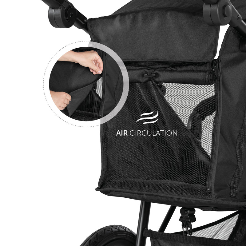 The mesh window of the Black Hauck Runner 2 Pushchair | Strollers | Pushchairs, Carrycots & Car Seats Baby | Travel Essentials - Clair de Lune UK