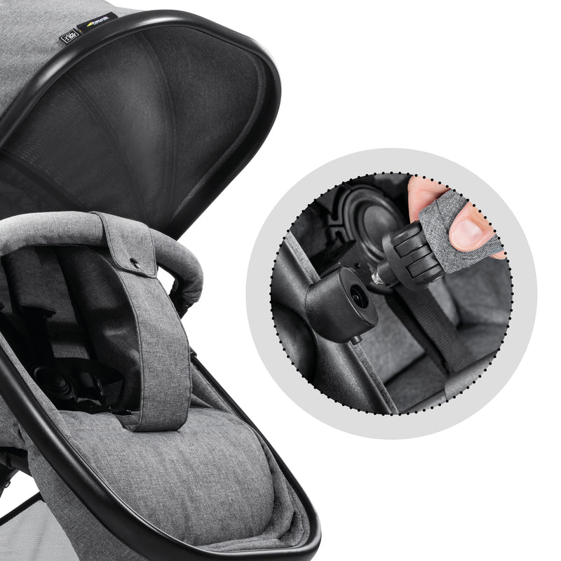 The adjustable pushchair handles of the Hauck Atlantic Twin Tandem Pushchair | Strollers, Pushchairs & Prams | Pushchairs, Carrycots & Car Seats Baby | Travel Essentials - Clair de Lune UK
