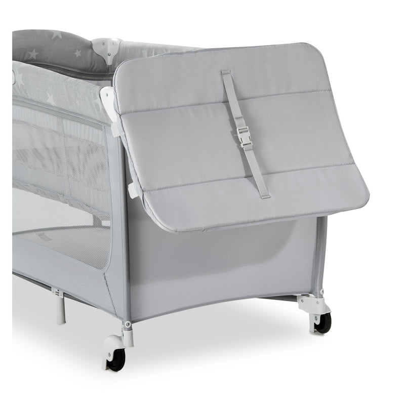 The Grey Star Hauck Play N Relax Centre 4in1 Travel Cot with the changing table on the side | Travel Cots & Travel Bassinets | Cots, Cot Beds, Toddler & Kid Beds | Nursery Furniture - Clair de Lune UK
