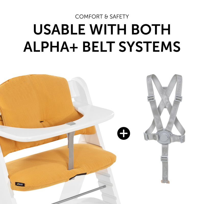 Honey Hauck High Chair Pad Select usable with both Alpha+ belt systems | High Chair Accessories | Highchairs | Feeding & Weaning - Clair de Lune UK