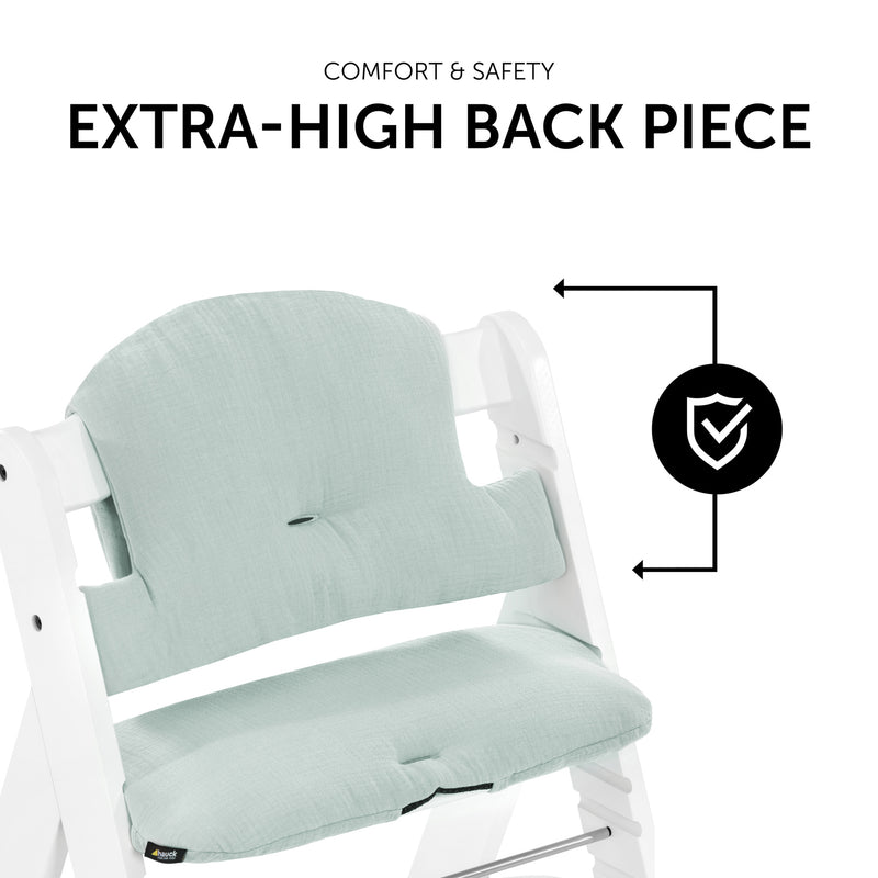 Mint Hauck High Chair Pad Select with extra-high back piece | High Chair Accessories | Highchairs | Feeding & Weaning - Clair de Lune UK