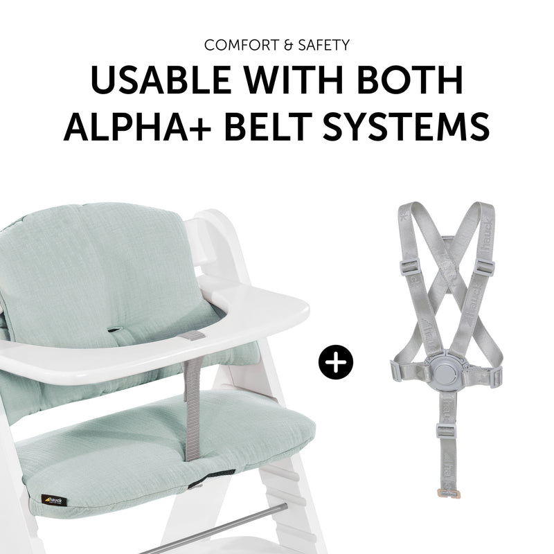 Mint Hauck High Chair Pad Select usable with both Alpha+ belt systems | High Chair Accessories | Highchairs | Feeding & Weaning - Clair de Lune UK