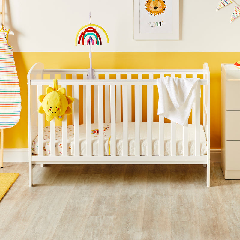 White Ickle Bubba Coleby Classic Cot Bed | Cots, Cot Beds & Toddler Beds | Nursery Furniture - Clair de Lune UK