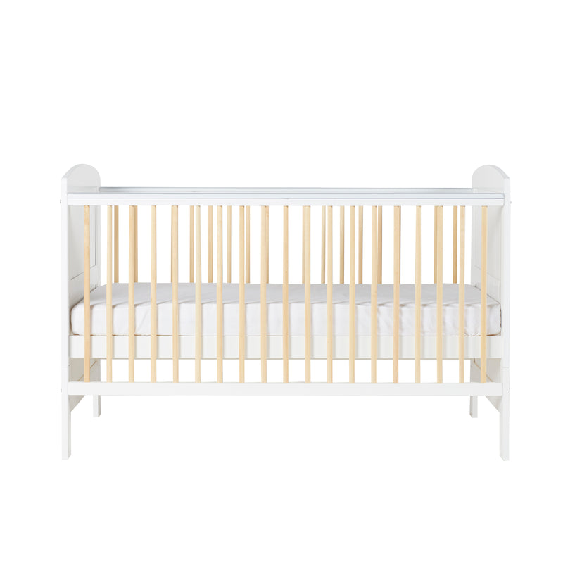 Natural and White Ickle Bubba Coleby Classic Cot Bed as a cot | Cots, Cot Beds & Toddler Beds | Nursery Furniture - Clair de Lune UK