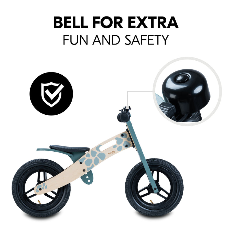 The safe and fun bell of the Zebra Blue Hauck Balance N Ride Balance Bike | Toddler Bikes | Montessori Activities For Babies & Kids - Clair de Lune UK
