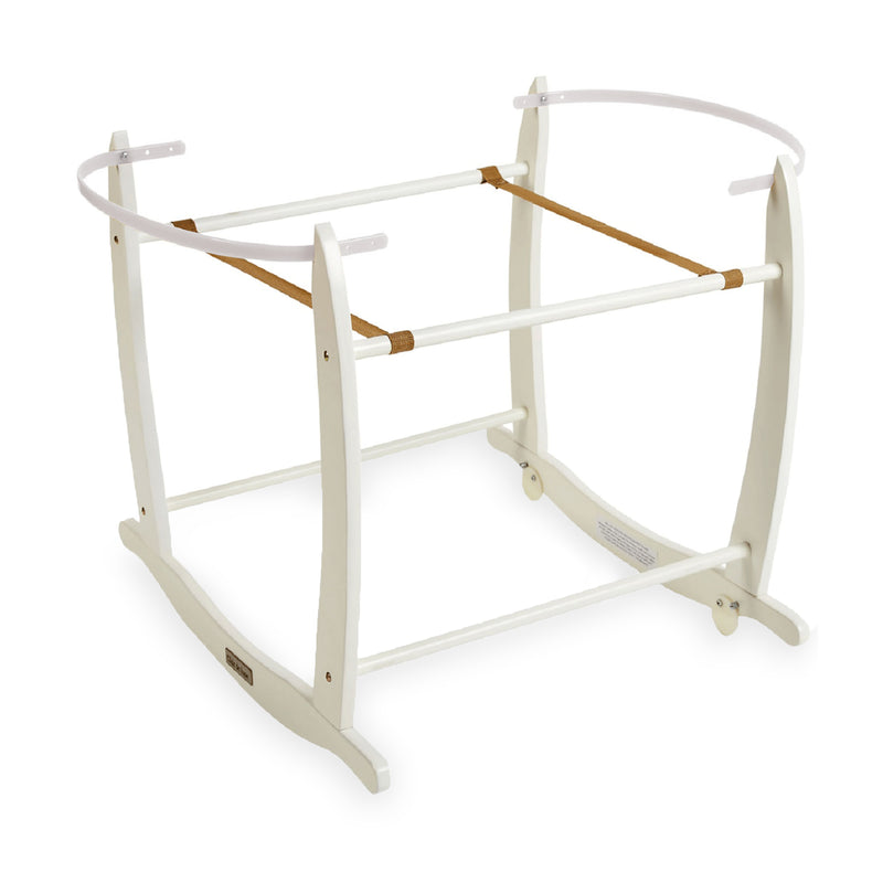 White Deluxe Rocking Moses Basket Stand | Moses Basket Stands | Moses Basket Accessories | Co-sleepers | Nursery Furniture - Clair de Lune UK