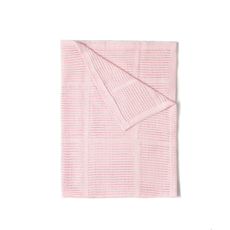 Pink Soft Cotton Cellular Pram Blanket | Cosy Baby Blankets | Nursery Bedding | Newborn, Baby and Toddler Essentials - Clair de Lune UK