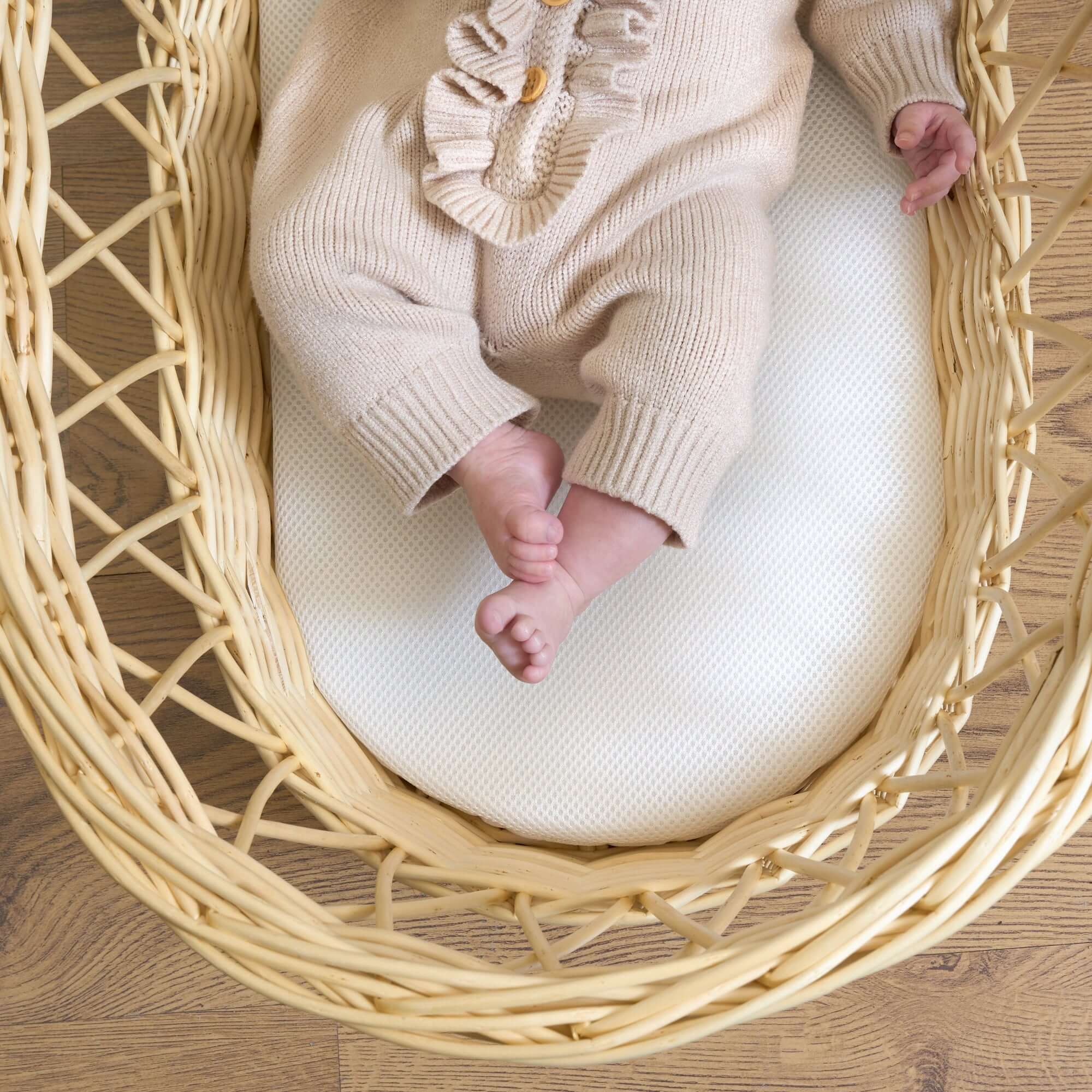 3D Mesh Wicker Moses Basket Mattress 65 x 28 cm Moses Basket