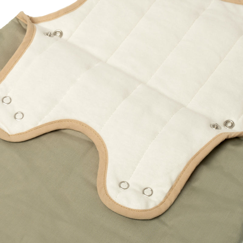 The buttons on the Sage Green Organic Sleeping Bag (0-6 Months) | Baby Sleep Bags, Shawls, Swaddles & Sleepbags | Nightwear | Nursery - Clair de Lune UK
