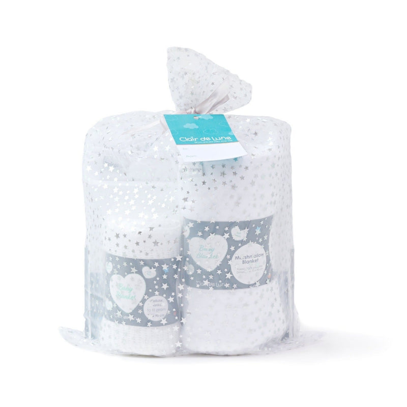 White Baby Shower Gift Set | Newborn Hampers | Baby Gift Sets | Baby Shower, Birthday & Christmas Gifts - Clair de Lune UK