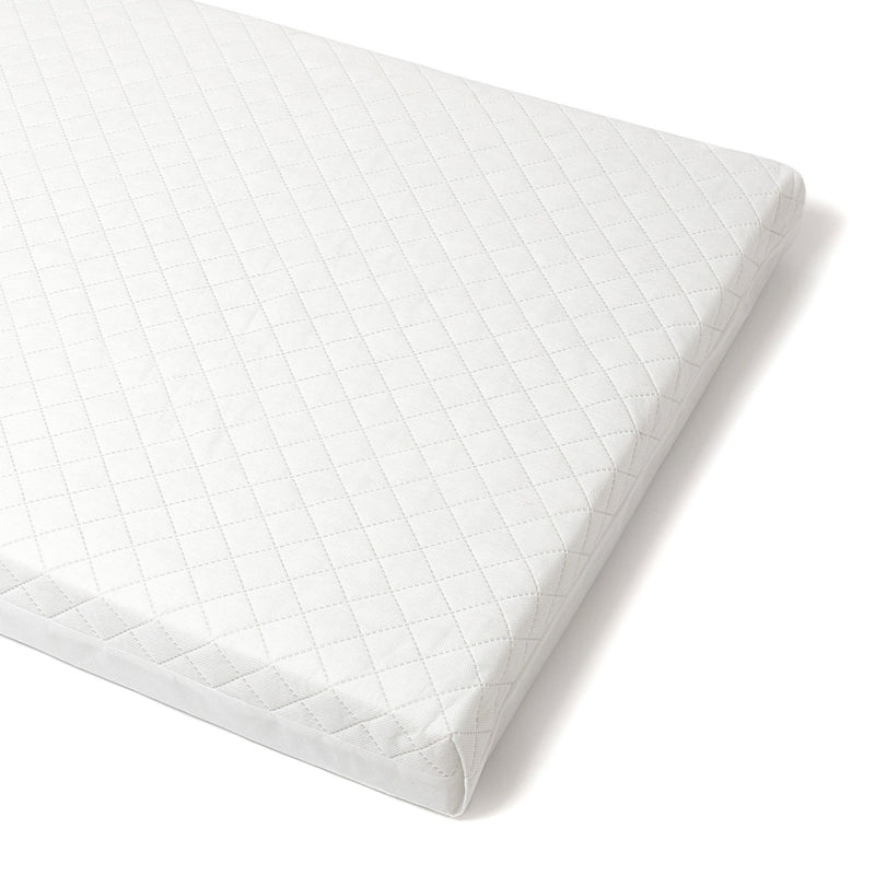The premium quilted cover of the Essentials Hypoallergenic Fibre Cot Bed Mattress (140 x 70 cm) | Cot Bed Mattresses (140x70cm) | Baby & Toddler Mattresses | Bedding | Nursery Furniture - Clair de Lune UK