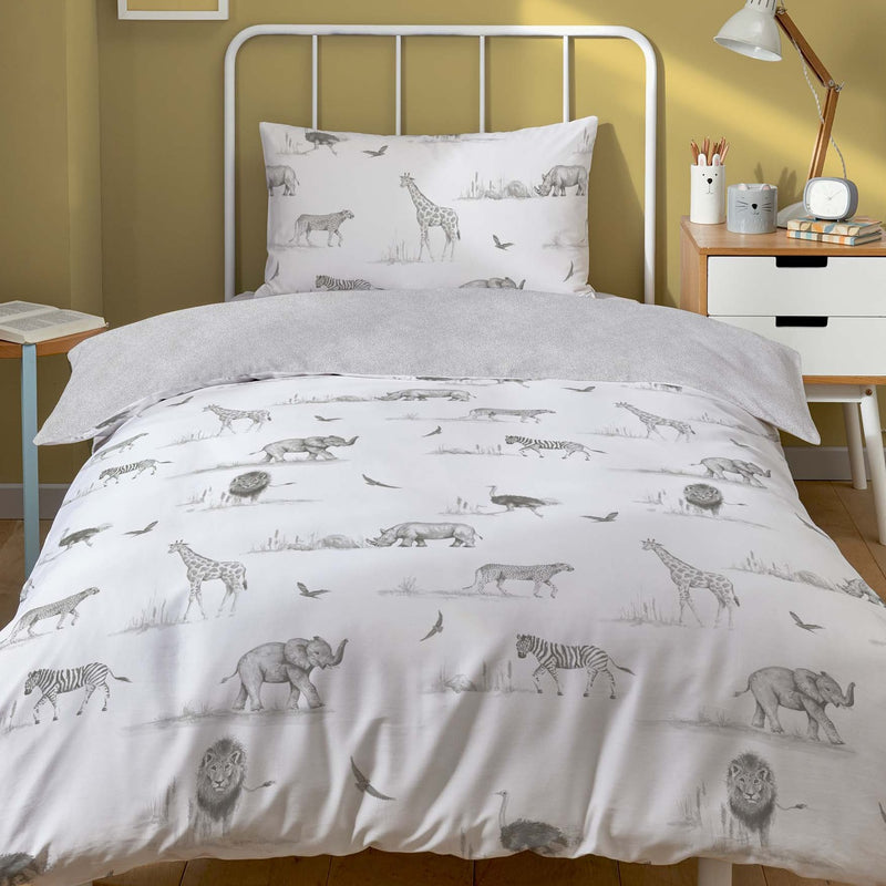 Little Knightley’s Samantha Fairs Safari Single Bed Duvet Cover Set | Toddler Bedding - Clair de Lune UK