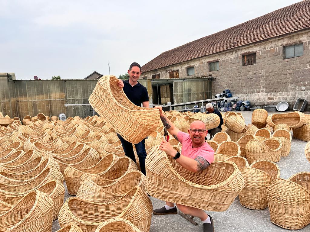 Handcrafted palm Moses basket made in Manchester by Clair de Lune