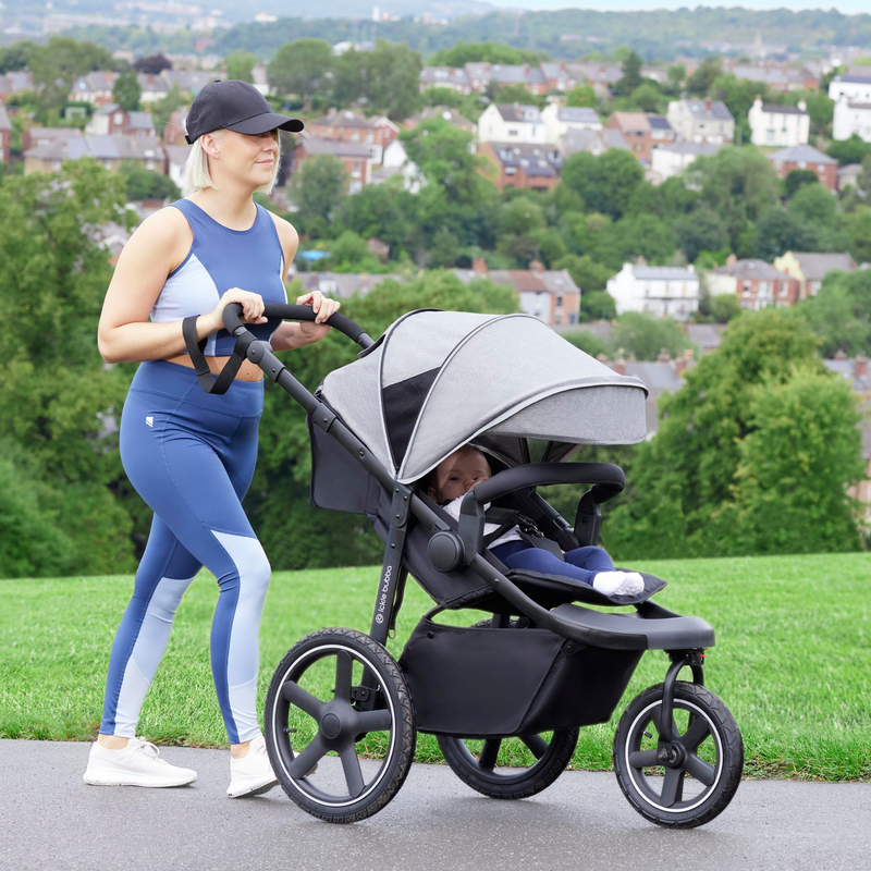 Mum pushing her Ickle Bubba Venus Prime Jogger Stroller | Strollers | Pushchairs, Carrycots & Car Seats Baby | Travel Essentials - Clair de Lune UK