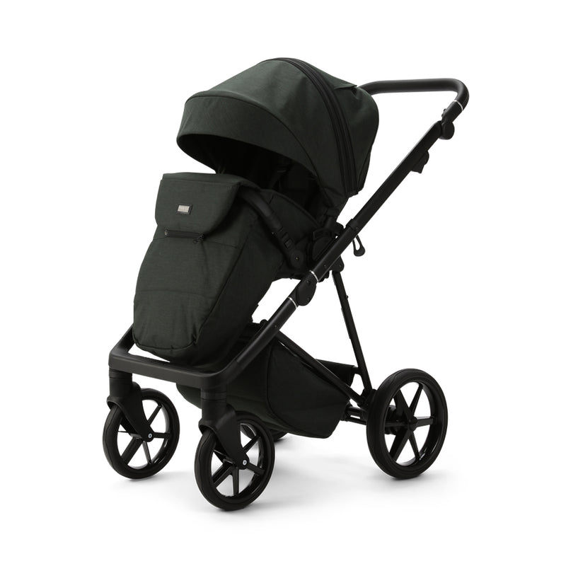 Racing Green Mee-go 2in1 Milano Evo Pushchair (With Carrycot) coming up with a matching cosy baby footmuff | Pushchairs and Travel Systems | Baby & Kid Travel - Clair de Lune UK