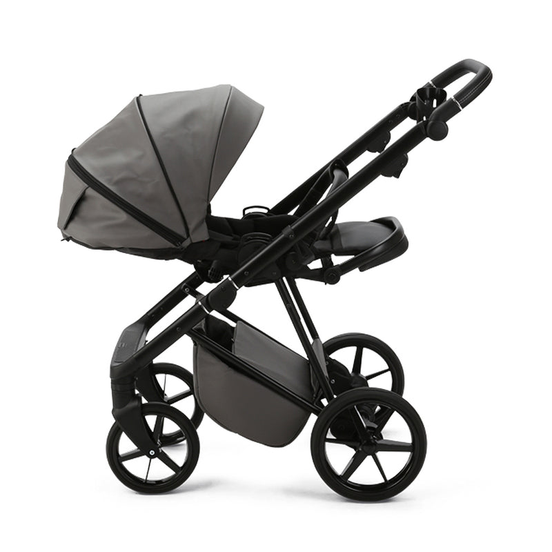 Slate Grey Mee-go 2in1 Milano Evo Premium Pushchair (With Carrycot) with the adjustable seat unit | Pushchairs and Travel Systems | Baby & Kid Travel - Clair de Lune UK