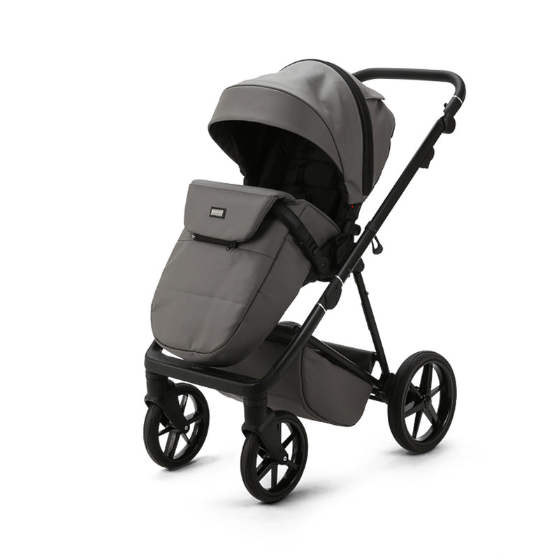 Slate Grey Mee-go 2in1 Milano Evo Premium Pushchair (With Carrycot) coming up with a matching cosy baby footmuff | Pushchairs and Travel Systems | Baby & Kid Travel - Clair de Lune UK