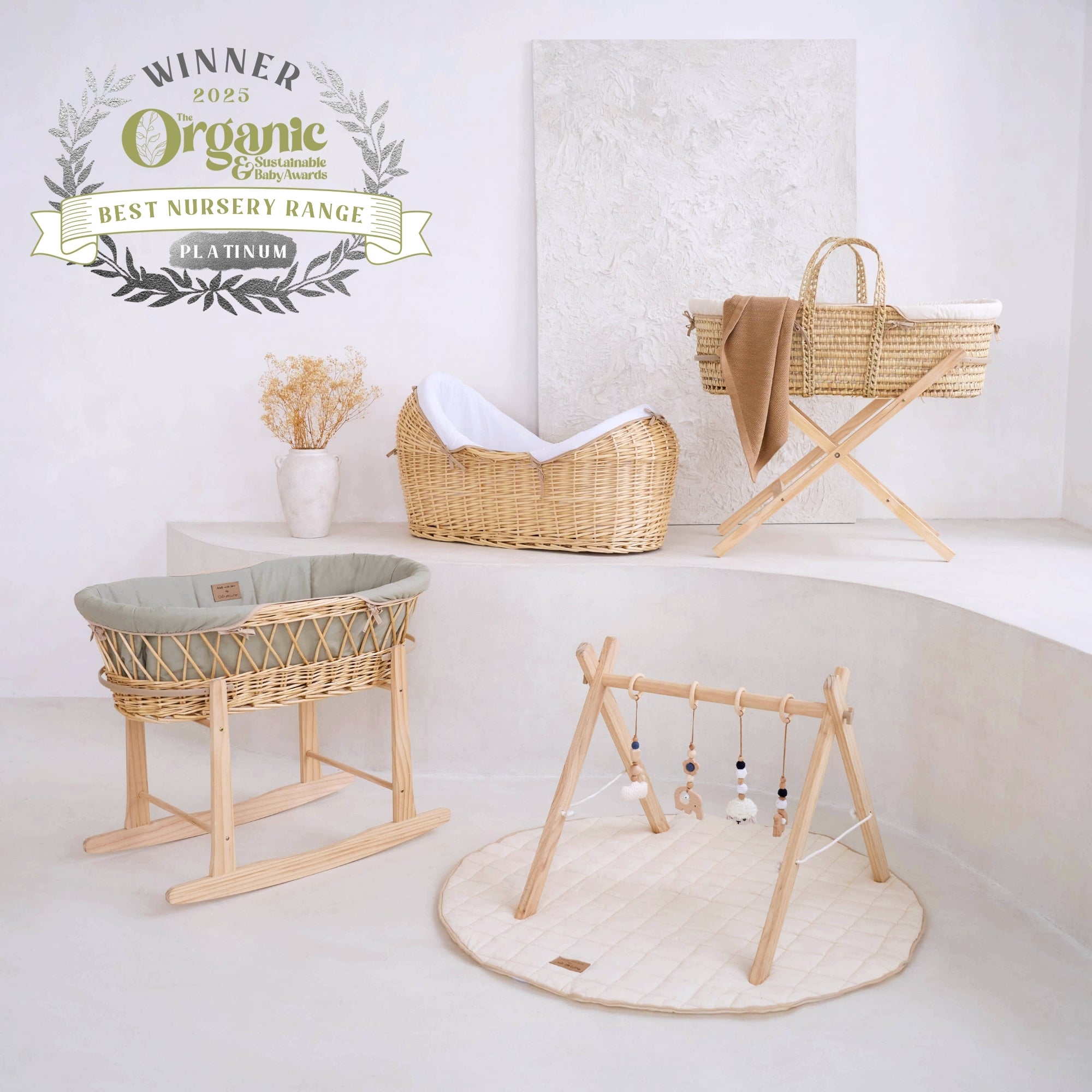 Award Winning Organic Range of Moses Baskets, Baby Blankets and Play Accessories | Now on Sale | Eco Nursery Furniture - Clair de Lune UK
