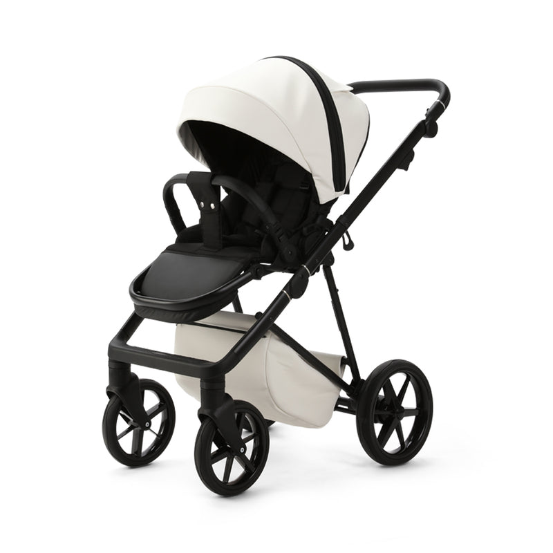 White Mee-go 2in1 Milano Evo Premium Pushchair (With Carrycot) with the newly-designed seat unit | Pushchairs and Travel Systems | Baby & Kid Travel - Clair de Lune UK