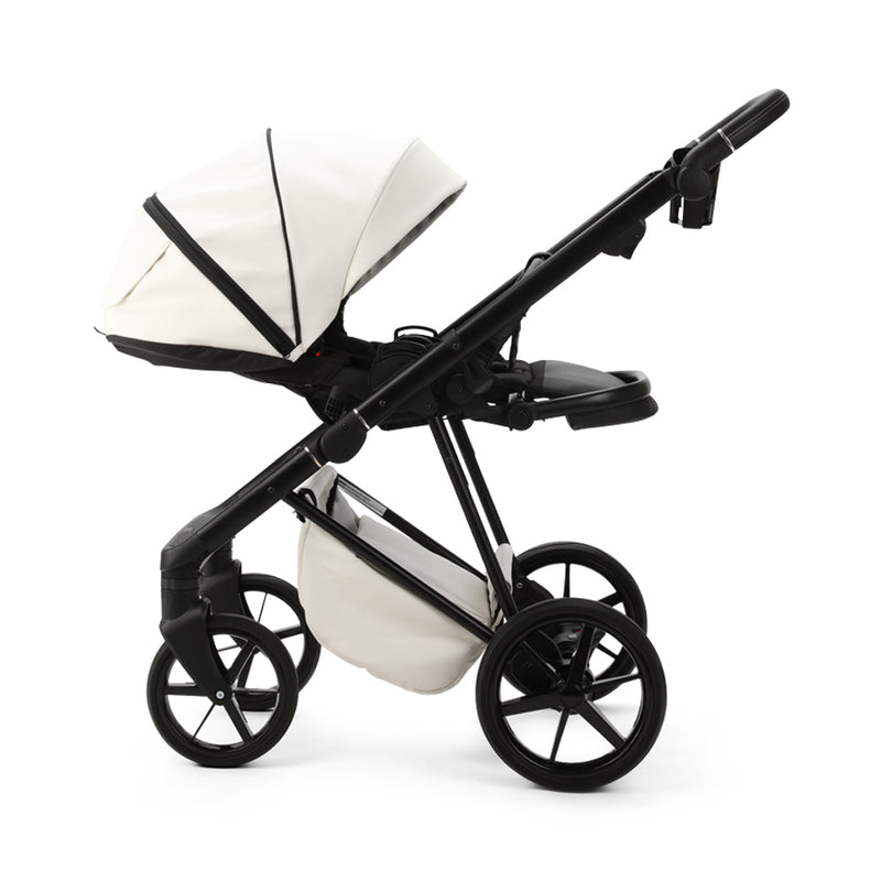 White Mee-go 2in1 Milano Evo Premium Pushchair (With Carrycot) with the adjustable seat unit | Pushchairs and Travel Systems | Baby & Kid Travel - Clair de Lune UK