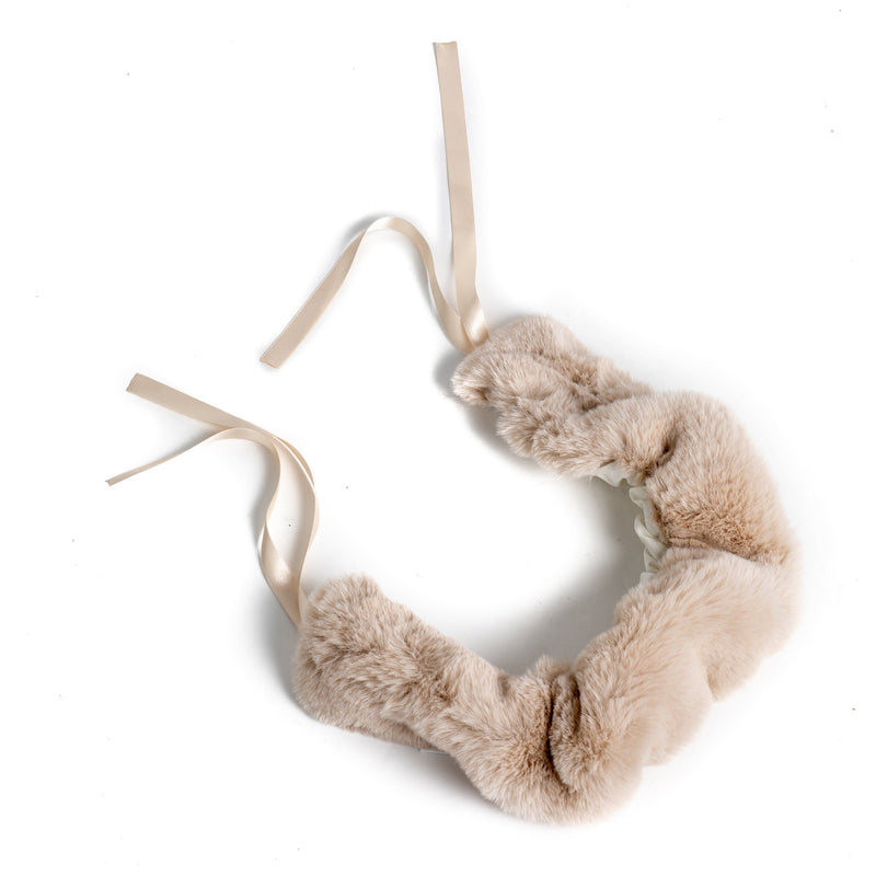 The fur hood from the Feather Roma Egg® Dolls Pram Fur Hood and Double Hand Muff | Toys | Birthday & Christmas Gifts - Clair de Lune UK