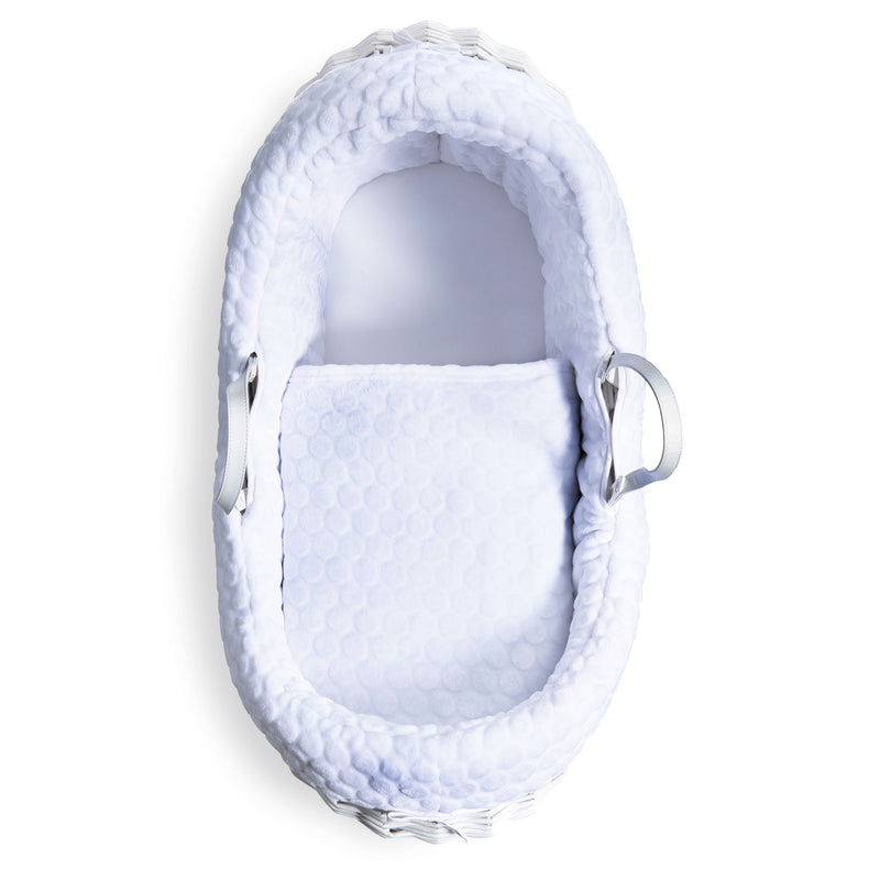 The bedding set of the White Marshmallow White Wrapover® Noah Pod® | Bassinets | Nursery Furniture - Clair de Lune UK