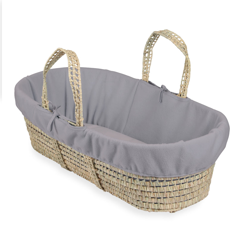 Grey Replacement Fleece Moses Basket Liner | Moses Basket Dressings | Nursery Bedding & Decor Collections | Nursery Inspiration - Clair de Lune UK