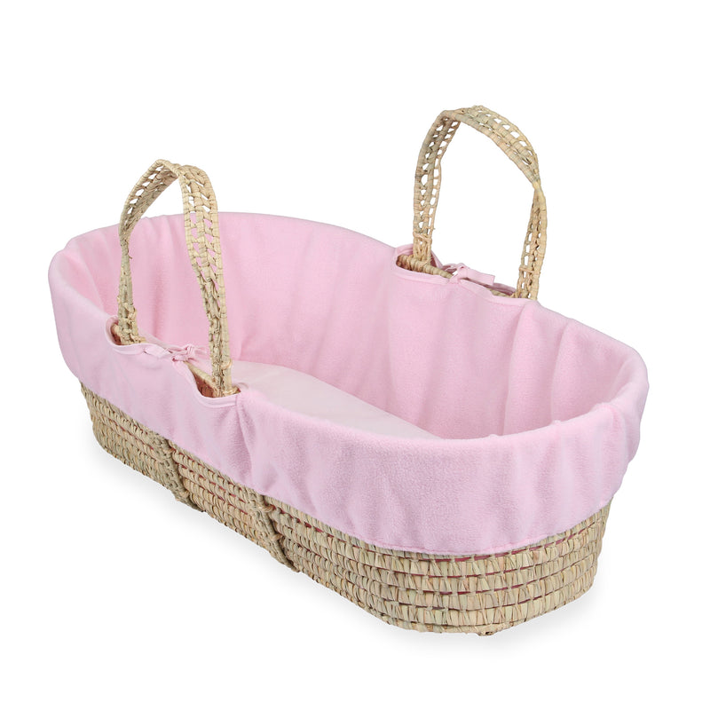 Pink Replacement Fleece Moses Basket Liner | Moses Basket Dressings | Nursery Bedding & Decor Collections | Nursery Inspiration - Clair de Lune UK
