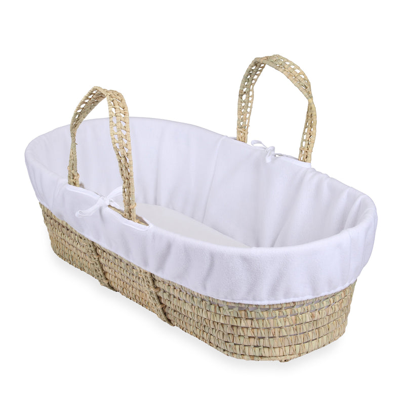 White Replacement Fleece Moses Basket Liner | Moses Basket Dressings | Nursery Bedding & Decor Collections | Nursery Inspiration - Clair de Lune UK