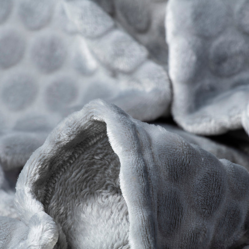 Showcasing the plush fabrics of the Grey Marshmallow Baby Blanket | Cosy Baby Blankets | Nursery Bedding | Newborn, Baby and Toddler Essentials - Clair de Lune UK