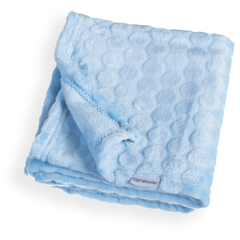Folded blue Marshmallow blanket of the blue Baby Shower Gift Set | Newborn Hampers | Baby Gift Sets | Baby Shower, Birthday & Christmas Gifts - Clair de Lune UK