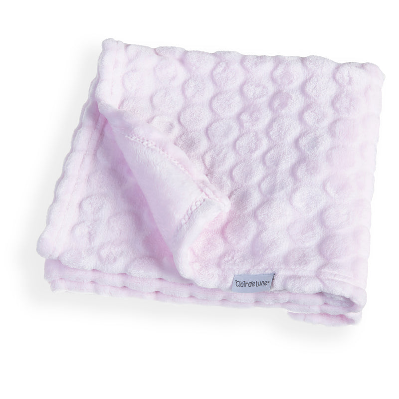 Folded Pink Marshmallow Baby Blanket for easy storage and organising | Cosy Baby Blankets | Nursery Bedding | Newborn, Baby and Toddler Essentials - Clair de Lune UK